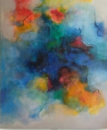 Painting titled "Verso l 'nfinito 2" by Angela Di Teodoro, Original Artwork, Acrylic Mounted on Wood Panel