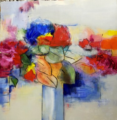 Pintura titulada "Vaso di fiori" por Angela Di Teodoro, Obra de arte original, Oleo