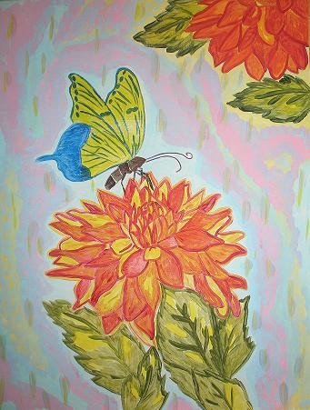 Painting titled "the_butterfly_and_t…" by Angbianca, Original Artwork