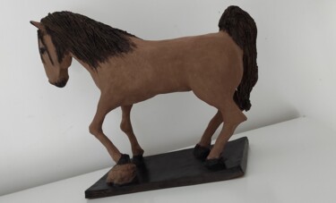 Sculpture titled "Scultura cavallo" by Angela Frisi, Original Artwork, Terra cotta