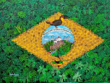 Malarstwo zatytułowany „Feliz da Nação, cuj…” autorstwa Angela Gomes, Oryginalna praca, Akryl