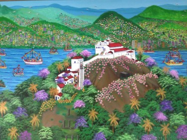 Pintura intitulada "Convento da Penha -…" por Angela Gomes, Obras de arte originais, Acrílico