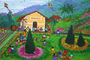 Painting titled "Férias em Marechal…" by Angela Gomes, Original Artwork, Acrylic