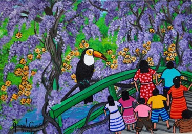 Malerei mit dem Titel "Giverny - França" von Angela Gomes, Original-Kunstwerk, Acryl