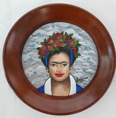 Peinture intitulée "Fridinha Kahlo" par Angela Gomes, Œuvre d'art originale, Acrylique