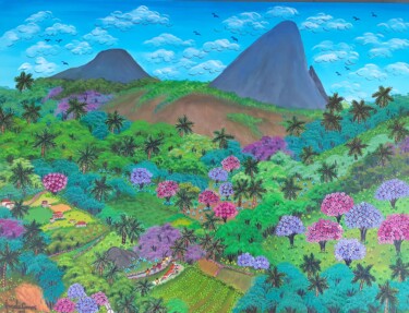 「Pedra Azul Primaver…」というタイトルの絵画 Angela Gomesによって, オリジナルのアートワーク, アクリル