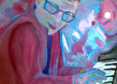 Painting titled "Pianista em foco" by Angela Lemos Bezerra, Original Artwork, Acrylic