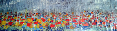 Painting titled "Abstraindo Flores D…" by Angela Lemos Bezerra, Original Artwork, Acrylic