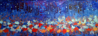 Painting titled "Abstraindo flores n…" by Angela Lemos Bezerra, Original Artwork, Acrylic