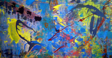 Painting titled "Abstraindo Música,…" by Angela Lemos Bezerra, Original Artwork, Acrylic