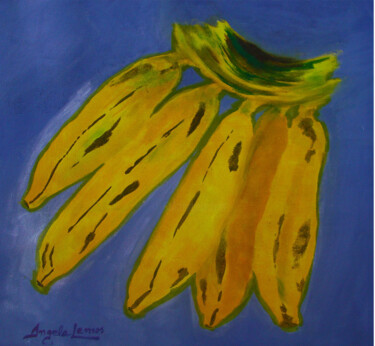 Painting titled "Bananas" by Angela Lemos Bezerra, Original Artwork, Acrylic