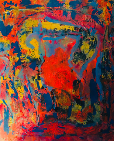 Картина под названием "PERSONAS" - Angela Ortiz, Подлинное произведение искусства, Акрил Установлен на Деревянная рама для н…