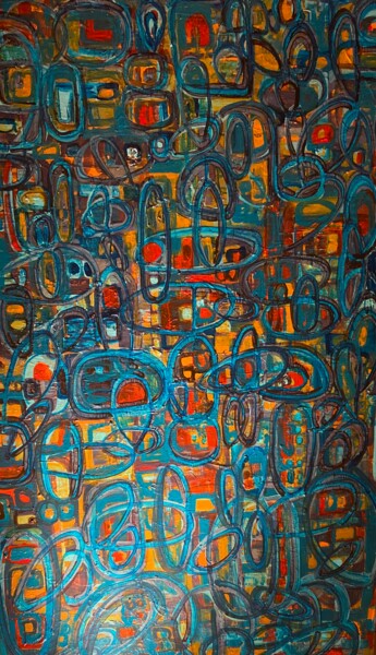 Pintura titulada "ATRAPADOS" por Angela Ortiz, Obra de arte original, Acrílico Montado en Bastidor de camilla de madera