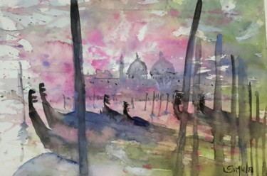 Painting titled "Venezia" by Angela, Original Artwork, Watercolor