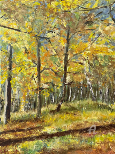 Pittura intitolato "Herbst im Todter Mo…" da Angela Sommer, Opera d'arte originale, Olio Montato su Telaio per barella in le…