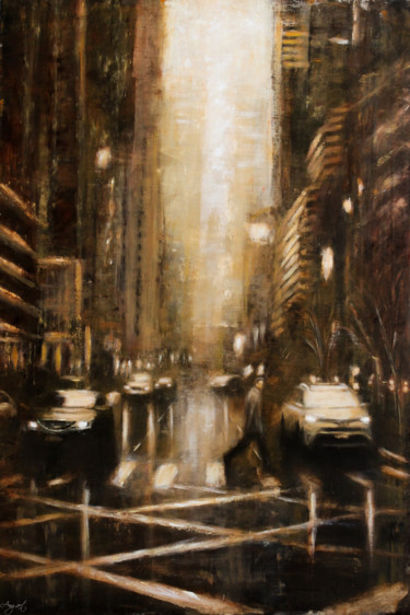 Malerei mit dem Titel "Nightfall" von Angela Suto, Original-Kunstwerk, Öl