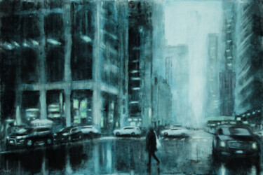 Картина под названием "Blue Symphony" - Angela Suto, Подлинное произведение искусства, Масло