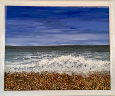 Painting titled "Shingle Beach  SOLD" by Angie, Original Artwork, Acrylic
