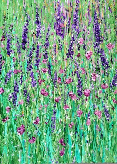 Peinture intitulée "Lavender Field" par Angie, Œuvre d'art originale, Acrylique