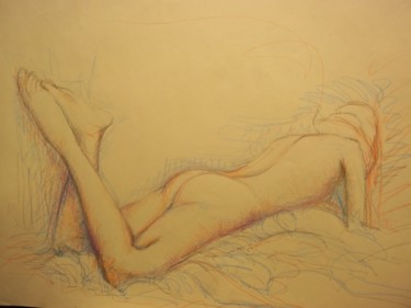 Pittura intitolato "Studio di nudo in r…" da Angela Manfredi, Opera d'arte originale