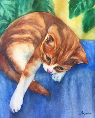 Pače / Ducky Malerei mit dem Titel "Pače / Ducky" von Angela, Original-Kunstwerk, Aquarell