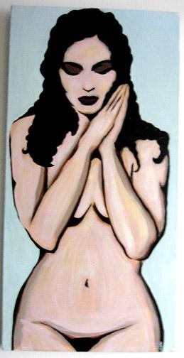 Painting titled "Blue Nude" by Angela, Original Artwork, Oil