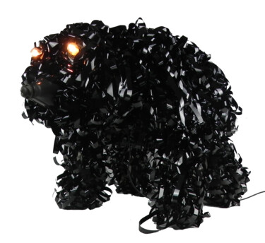 Sculpture titled "VHS CHIEN" by Angèle Riguidel, Original Artwork, Plastic
