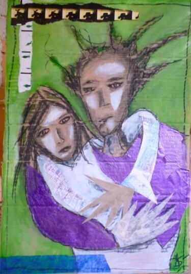 Peinture intitulée "couple 1" par Angèle Sperius, Œuvre d'art originale