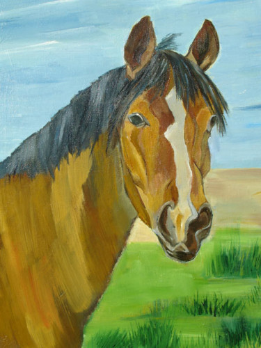 Painting titled "CABALLO DE PATRICIA" by Ángeles Peláez Talasac, Original Artwork