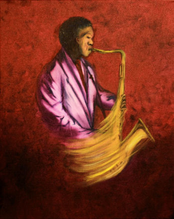Pintura titulada "Golden Sax" por Angelia Fine Art, Obra de arte original, Oleo