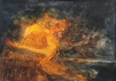 Painting titled "Light burst" by Angelica Fom, Original Artwork, Gouache
