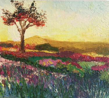 Painting titled "Provence landscape" by Angelica Fom, Original Artwork, Oil