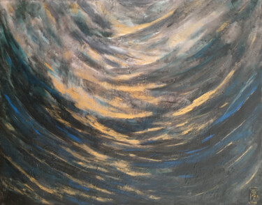 Картина под названием "Golden Reflections:…" - Angelica Fom, Подлинное произведение искусства, Акрил