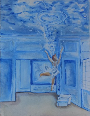 Painting titled "Lift your feet off…" by Creative Angie, Original Artwork, Watercolor