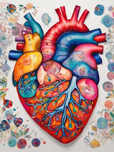 Arte digitale intitolato "Heartstrings" da Angelica Hurtiger, Opera d'arte originale, Immagine generata dall'IA