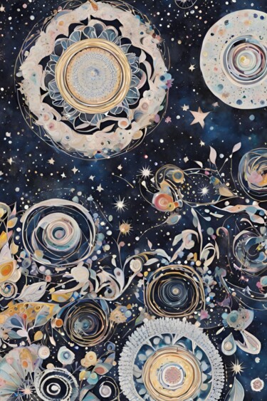 Digitale Kunst getiteld "Star Lace" door Angelica Hurtiger, Origineel Kunstwerk, AI gegenereerde afbeelding