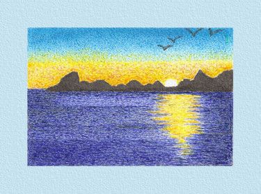 Desenho intitulada "Baía de Guanabara" por Angelica Trompieri, Obras de arte originais, Tinta