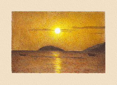 Desenho intitulada "Céu de verão" por Angelica Trompieri, Obras de arte originais, Tinta
