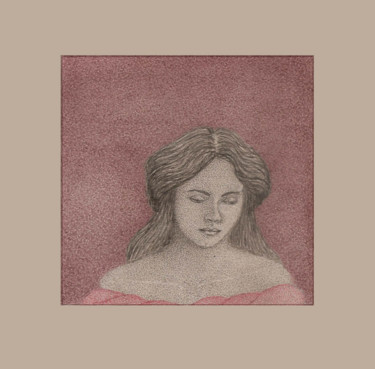 Desenho intitulada "Moça antiga" por Angelica Trompieri, Obras de arte originais, Tinta