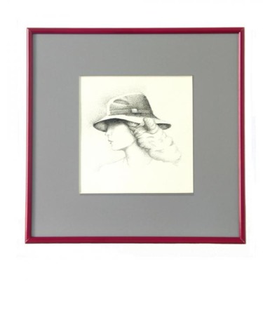 Desenho intitulada "A Mulher de Chapéu" por Angelica Trompieri, Obras de arte originais, Tinta