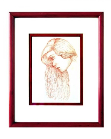 Desenho intitulada "Sozinha" por Angelica Trompieri, Obras de arte originais, Tinta