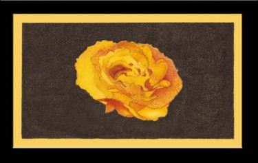 Disegno intitolato "rosa amarela" da Angelica Trompieri, Opera d'arte originale