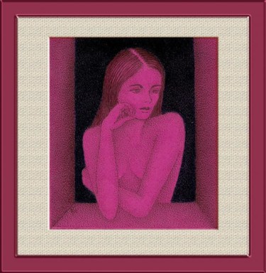 Dessin intitulée "moça na janela" par Angelica Trompieri, Œuvre d'art originale, Objets