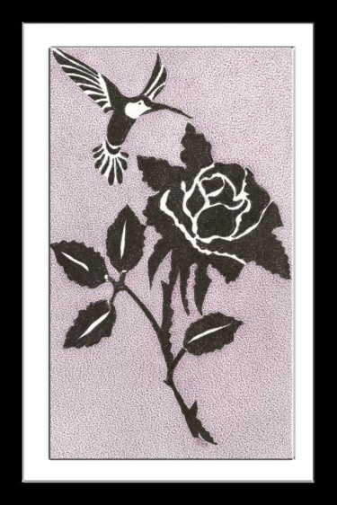 Tekening getiteld "A rosa e o beija-fl…" door Angelica Trompieri, Origineel Kunstwerk, Anders