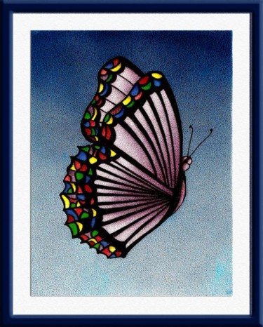 Disegno intitolato "borboleta multicolo…" da Angelica Trompieri, Opera d'arte originale, Altro