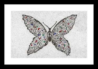 Drawing titled "Borboleta Rendada" by Angelica Trompieri, Original Artwork