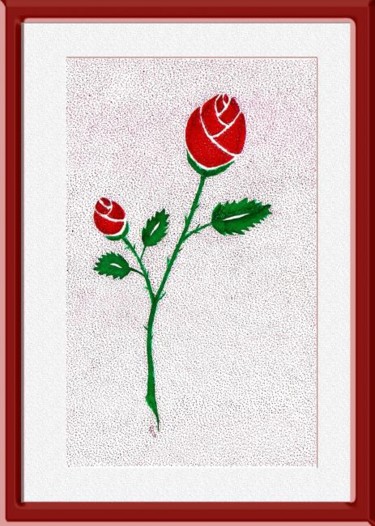 Rysunek zatytułowany „Rosa em botão” autorstwa Angelica Trompieri, Oryginalna praca, Inny