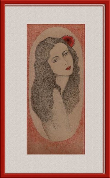Desenho intitulada "Morena flor" por Angelica Trompieri, Obras de arte originais