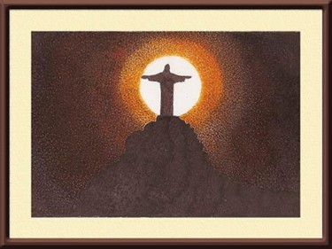 Dessin intitulée "Cristo Redentor" par Angelica Trompieri, Œuvre d'art originale, Autre