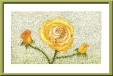Dessin intitulée "Tres rosas" par Angelica Trompieri, Œuvre d'art originale